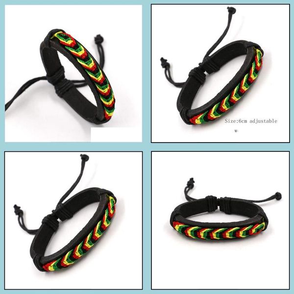other bracelets fashion leather bracelet adjustable black red yellow green fourcolor woven rope jewelry drop delivery bracelets dhfuy, Golden;silver
other bracelets fashion leather bracelet adjustable black red yellow green fourcolor woven rope jewelry drop delivery bracelets dhfuy, Golden;silver