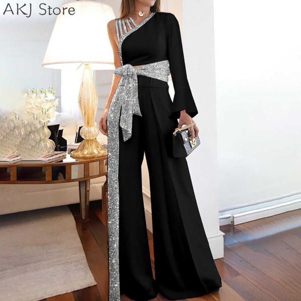 women's two piece pants two piece outfits fashion streetwear women one shoulder shiny lantern sleeve bootcut pants set t221012, White
women's two piece pants two piece outfits fashion streetwear women one shoulder shiny lantern sleeve bootcut pants set t221012, White