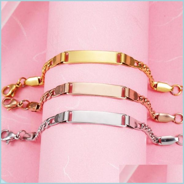 other bracelets personalize engrave baby name bracelet stainless steel gold chain smooth bangle adjustable child id saft jewelry dro dh5if, Golden;silver
other bracelets personalize engrave baby name bracelet stainless steel gold chain smooth bangle adjustable child id saft jewelry dro dh5if, Golden;silver