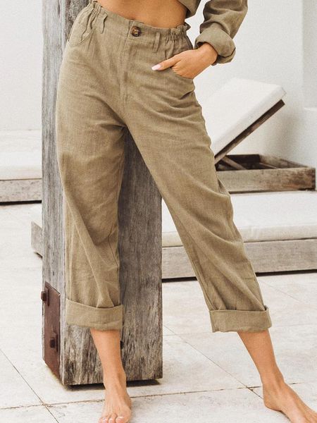 womens pants capris cotton linen calf summer high waist button pocket harem women loose trousers ylxy682 221118, Black;white
womens pants capris cotton linen calf summer high waist button pocket harem women loose trousers ylxy682 221118, Black;white