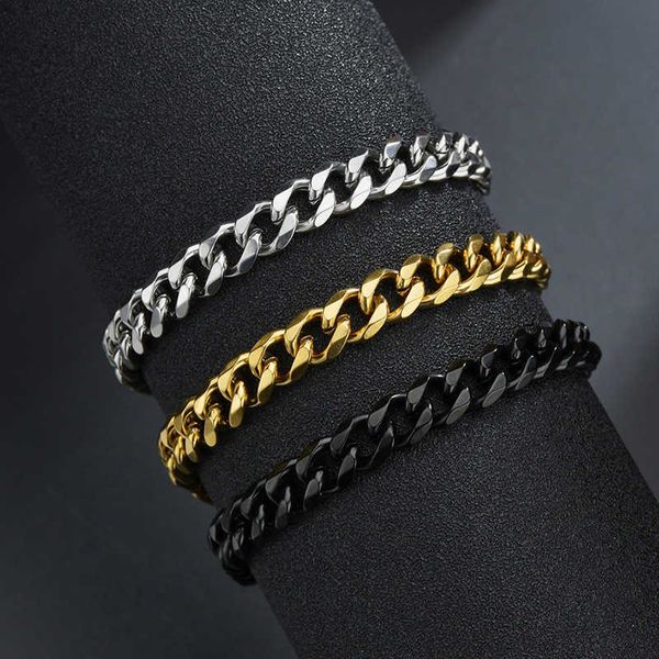 charm bracelets pendant necklaces punk men 3/5/7mm stainls steel cuban link chain bracelets black gold solid chains wrist jewelry gift, Golden;silver
charm bracelets pendant necklaces punk men 3/5/7mm stainls steel cuban link chain bracelets black gold solid chains wrist jewelry gift, Golden;silver