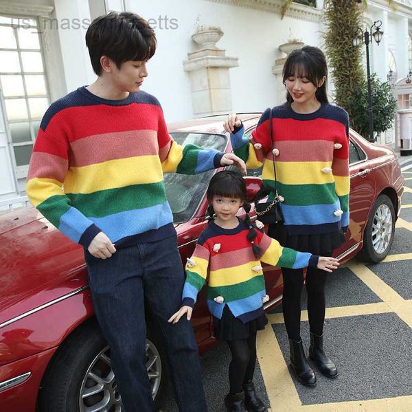 family matching outfits korean new rainbow sweater cartoon sweater parent-child outfit thickened children's clothing for a family of th, Blue
family matching outfits korean new rainbow sweater cartoon sweater parent-child outfit thickened children's clothing for a family of th, Blue