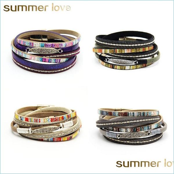 other bracelets new fashion mtilayer leather bracelet colorf crystal wrap cuff bangle with alloy magnetic for women teen girl boy st dhlpo, Golden;silver
other bracelets new fashion mtilayer leather bracelet colorf crystal wrap cuff bangle with alloy magnetic for women teen girl boy st dhlpo, Golden;silver