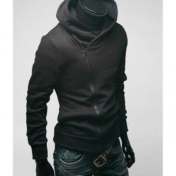 men's hoodies sweatshirts men's inclined zipper hoodie sweater korean version slim fitting sweater grey hoodie men's chain co, Black
men's hoodies sweatshirts men's inclined zipper hoodie sweater korean version slim fitting sweater grey hoodie men's chain co, Black