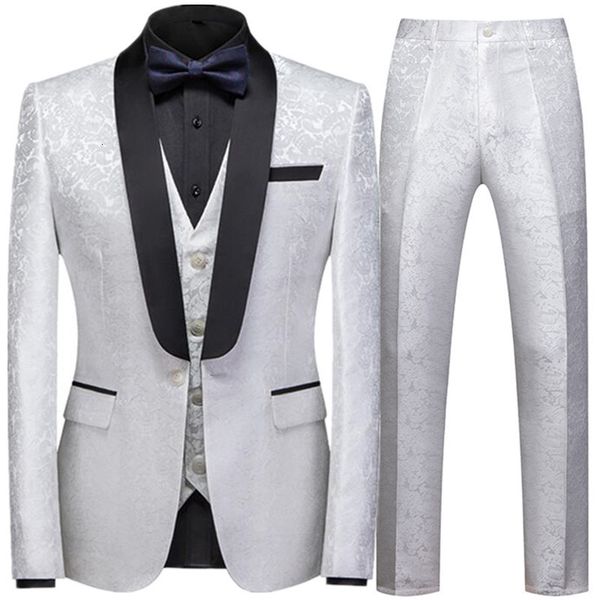 men's suits blazers spring autumn casual business boutique flower suit three-piece set coat jacket pants vest trousers waistcoat 221118, White;black
men's suits blazers spring autumn casual business boutique flower suit three-piece set coat jacket pants vest trousers waistcoat 221118, White;black