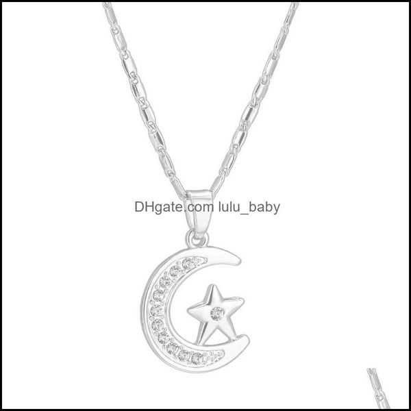 pendant necklaces crystal star moon pendant necklace sier gold chain necklaces for women children fashion jewelry drop delivery penda dh1pe, Silver
pendant necklaces crystal star moon pendant necklace sier gold chain necklaces for women children fashion jewelry drop delivery penda dh1pe, Silver