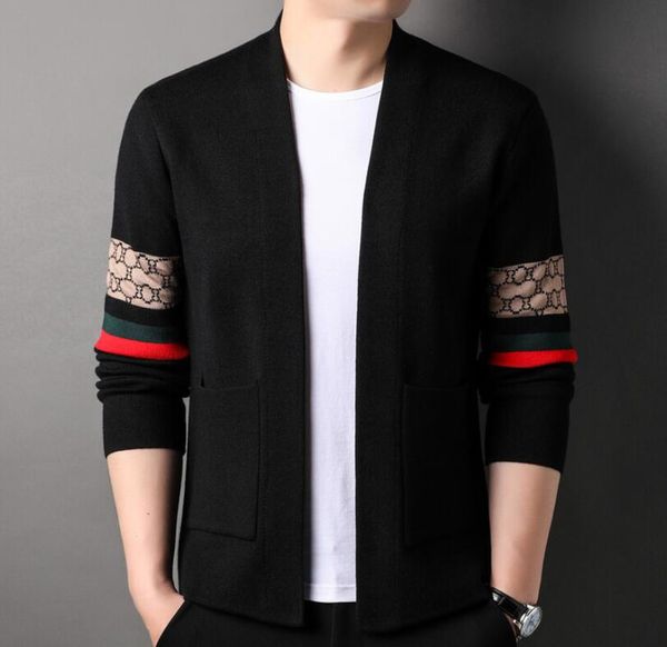 men's sweaters european brand embroidery knitted cardigan men's spring and autumn new fashion korean shawl high end casual sweater, White;black
men's sweaters european brand embroidery knitted cardigan men's spring and autumn new fashion korean shawl high end casual sweater, White;black