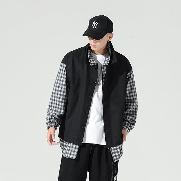 men's down parkas legible spring autumn patchwork jacket mens casual loose jackets and coats pocket men streetwear coat men clothes 221, Black
men's down parkas legible spring autumn patchwork jacket mens casual loose jackets and coats pocket men streetwear coat men clothes 221, Black