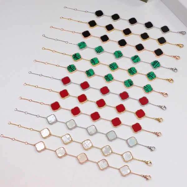 luxury necklace designer bracelet 4/four leaf clover charm bracelets elegant fashion 18k agate shell pearl women girls couple holiday, Silver
luxury necklace designer bracelet 4/four leaf clover charm bracelets elegant fashion 18k agate shell pearl women girls couple holiday, Silver
