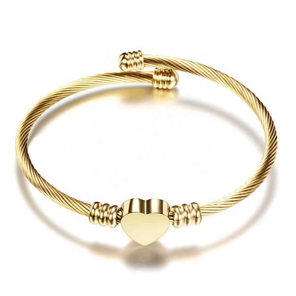 charm bracelets r.gem. customized fashion stainls steel triple cable wire twisted heart bracelet, Golden;silver
charm bracelets r.gem. customized fashion stainls steel triple cable wire twisted heart bracelet, Golden;silver