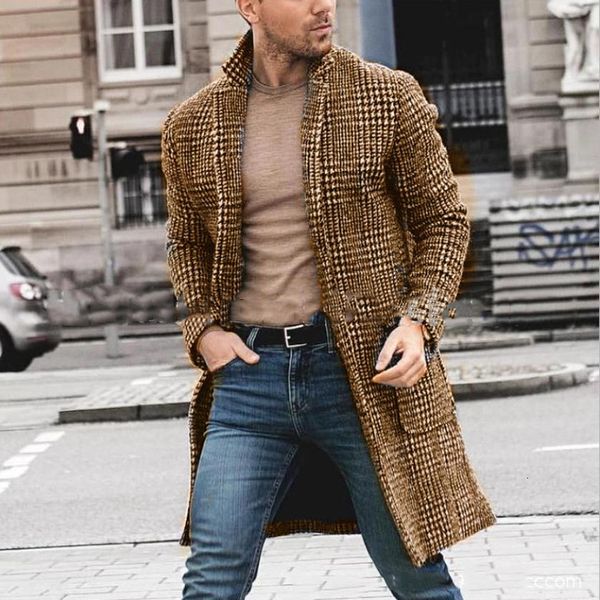 men's wool blends autumn and winter men's woolen midlength plaid street fashion plus long coat men's large size casual busin, Black
men's wool blends autumn and winter men's woolen midlength plaid street fashion plus long coat men's large size casual busin, Black