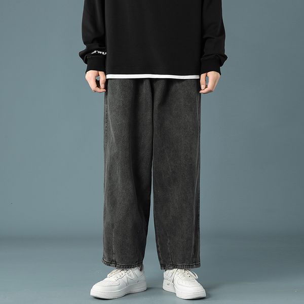 men s jeans spring baggy denim wide leg pants korean style elastic waist stylish harem fit skateboard trouse male black 221118, Blue
men s jeans spring baggy denim wide leg pants korean style elastic waist stylish harem fit skateboard trouse male black 221118, Blue