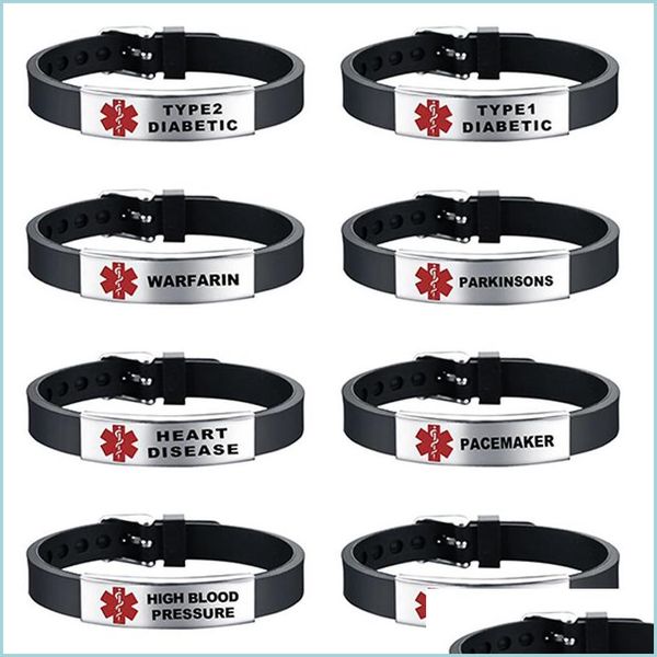 other bracelets creative red medical alert bracelet women epilepsy diabetes sos stainless steel jewelry drop delivery bracelets dhsiv, Golden;silver
other bracelets creative red medical alert bracelet women epilepsy diabetes sos stainless steel jewelry drop delivery bracelets dhsiv, Golden;silver