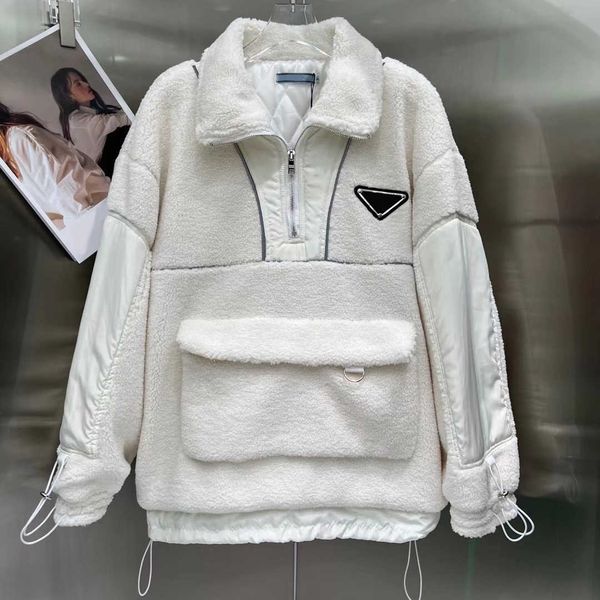 lamb cashmere patchwork hoodies coats woman oversized hoodie triangle icon sweatshirts autumn winter zip up hoodies with tags, Black
lamb cashmere patchwork hoodies coats woman oversized hoodie triangle icon sweatshirts autumn winter zip up hoodies with tags, Black