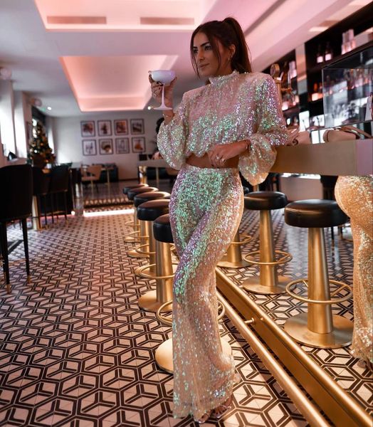 women s two piece pant fashion sets sequined crew neck puff sleeve blouse shirt crop flare pant outfit party matching 221119, White
women s two piece pant fashion sets sequined crew neck puff sleeve blouse shirt crop flare pant outfit party matching 221119, White