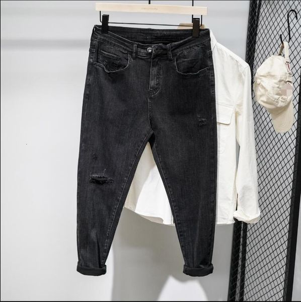 men's jeans black ripped loose jeans small feet for men and halon pants for teenagers 221119, Blue
men's jeans black ripped loose jeans small feet for men and halon pants for teenagers 221119, Blue