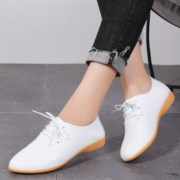 dress shoes autumn spring women oxford ballerina flats genuine leather moccasins lace up loafers white 221118, Black
dress shoes autumn spring women oxford ballerina flats genuine leather moccasins lace up loafers white 221118, Black
