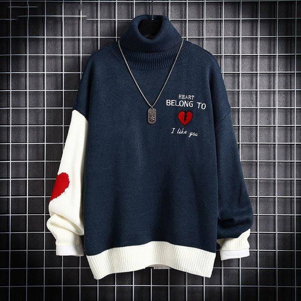 men's sweaters autumn and winter thick men's turtleneck loose sweater men's pullover trendy couples knitwear sweater men 2211, White;black
men's sweaters autumn and winter thick men's turtleneck loose sweater men's pullover trendy couples knitwear sweater men 2211, White;black