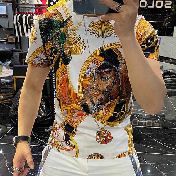 men's t-shirts 2021 spring korean bla gold slim fit drilling printing luxury animal tide brand rhinones short sleeve t-shirt men g22111, White;black
men's t-shirts 2021 spring korean bla gold slim fit drilling printing luxury animal tide brand rhinones short sleeve t-shirt men g22111, White;black