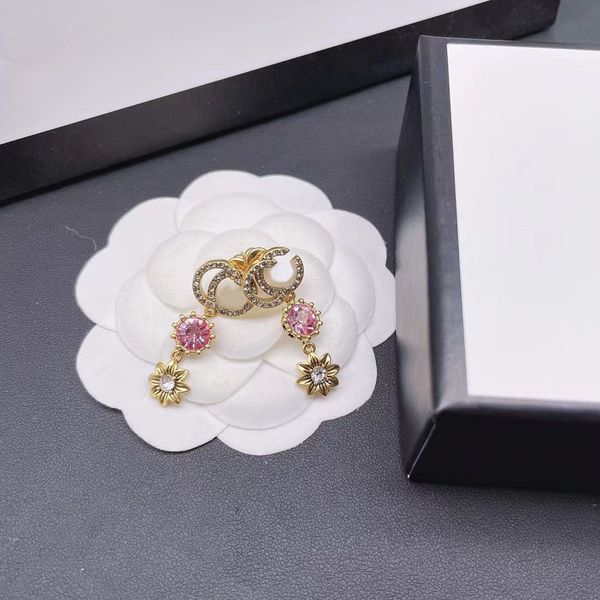 dangle earrings new fashion luxury brand designer double g letter nature flowers pink gemstone sun earring wedding party outing travel jewel, Silver
dangle earrings new fashion luxury brand designer double g letter nature flowers pink gemstone sun earring wedding party outing travel jewel, Silver