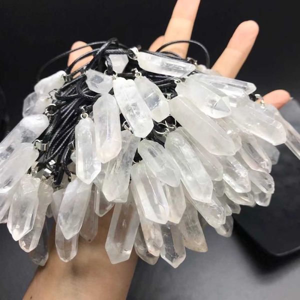 natural white crystal hexagonal pillar pendant necklace energy stone healing meditation yoga gift wholesale, Silver
natural white crystal hexagonal pillar pendant necklace energy stone healing meditation yoga gift wholesale, Silver