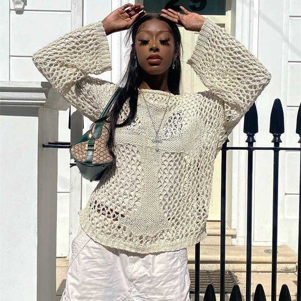 women's knits tees y2k hollow out knitted sweaters for women o neck long sleeve oversized summer see through vintage beach loose pullov, White
women's knits tees y2k hollow out knitted sweaters for women o neck long sleeve oversized summer see through vintage beach loose pullov, White