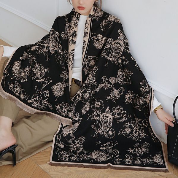 scarves luxury design floral autumn winter cashmere women thicken wrap shawl ladie pashmina scarf female 221119, Blue;gray
scarves luxury design floral autumn winter cashmere women thicken wrap shawl ladie pashmina scarf female 221119, Blue;gray