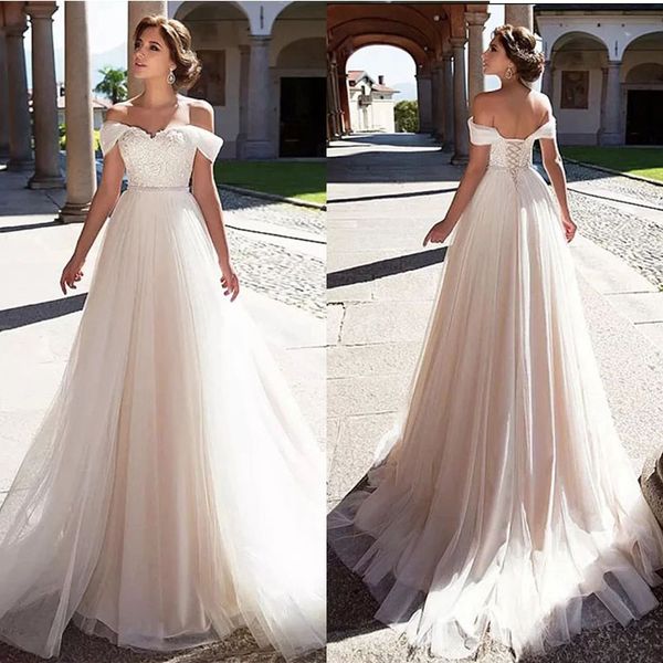 long a-line off shoulder bridal wedding dress sweetheart lace applique tulle bride dresses woman vestido de novia 2022, White
long a-line off shoulder bridal wedding dress sweetheart lace applique tulle bride dresses woman vestido de novia 2022, White