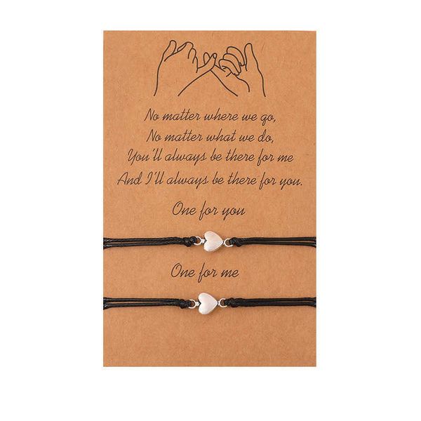 alloy love wax woven bracelet creative adjustable card couple heart bracelet, Golden;silver
alloy love wax woven bracelet creative adjustable card couple heart bracelet, Golden;silver