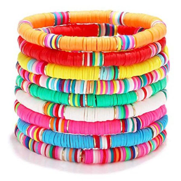 summer sunny beach color sliced soft pottery bracelet bohemian bead alphabet handwork, Black
summer sunny beach color sliced soft pottery bracelet bohemian bead alphabet handwork, Black