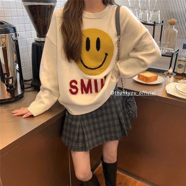 women's knits tees smiling face knit sweater jumper slogan happy without you women cozy long sleeve pullover sweaters winter knitwear t, White
women's knits tees smiling face knit sweater jumper slogan happy without you women cozy long sleeve pullover sweaters winter knitwear t, White