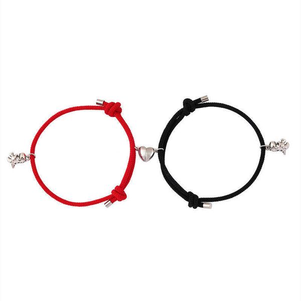 creative cute three-dimensional small dinosaur pendant love magnetic buckle suction couple bracelet jewelry 2-piece set, Golden;silver
creative cute three-dimensional small dinosaur pendant love magnetic buckle suction couple bracelet jewelry 2-piece set, Golden;silver