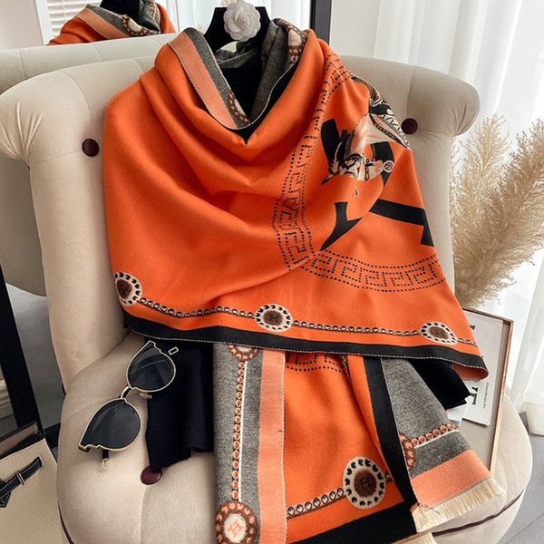 new european and american fashion printed cashmere scarves womens same brand letter scarf large shawl warm thickened wool high-end winter ca, Blue;gray
new european and american fashion printed cashmere scarves womens same brand letter scarf large shawl warm thickened wool high-end winter ca, Blue;gray