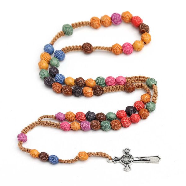 rose sutra colored cross necklace catholic rose rosary beads jesus christian prayer beads religious jewelry, Silver
rose sutra colored cross necklace catholic rose rosary beads jesus christian prayer beads religious jewelry, Silver