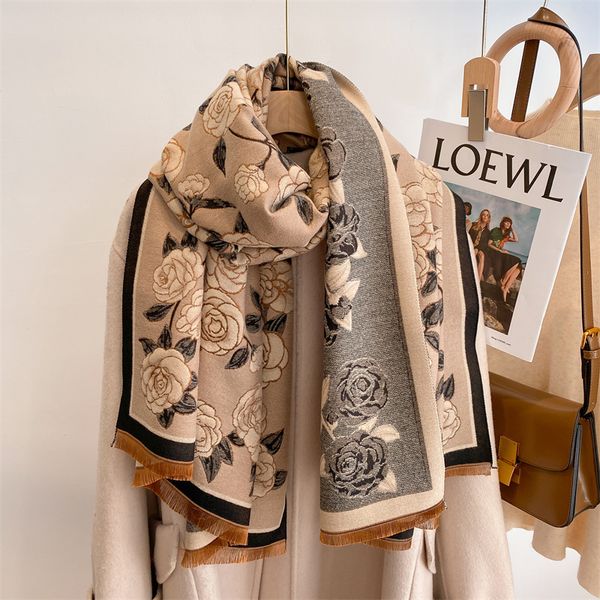 scarves luxury floral winter cashmere scarf for women design thick blanket poncho warm pashmina shawl wraps female bufanda echarpe 221119, Blue;gray
scarves luxury floral winter cashmere scarf for women design thick blanket poncho warm pashmina shawl wraps female bufanda echarpe 221119, Blue;gray