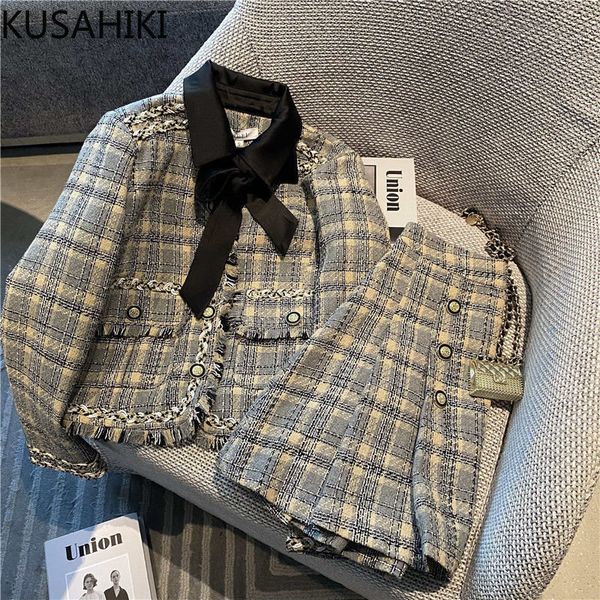 two piece dress kusahiki autumn winter elegant plaid 2piece sets womens outifits bowknot hit color short outwear high waist a-line skirt 22, White
two piece dress kusahiki autumn winter elegant plaid 2piece sets womens outifits bowknot hit color short outwear high waist a-line skirt 22, White