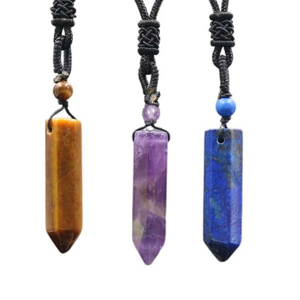 healing crystal point necklace hexagonal natural stone pendant gemstone jewelry for men women amethyst tiger eye stone obsidian lapis lazuli, Silver
healing crystal point necklace hexagonal natural stone pendant gemstone jewelry for men women amethyst tiger eye stone obsidian lapis lazuli, Silver