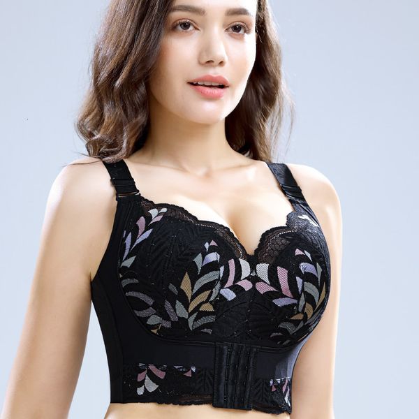 bras push up padded for women lace plus size bra add two cup underwire siere c d e for 221119, Red;black