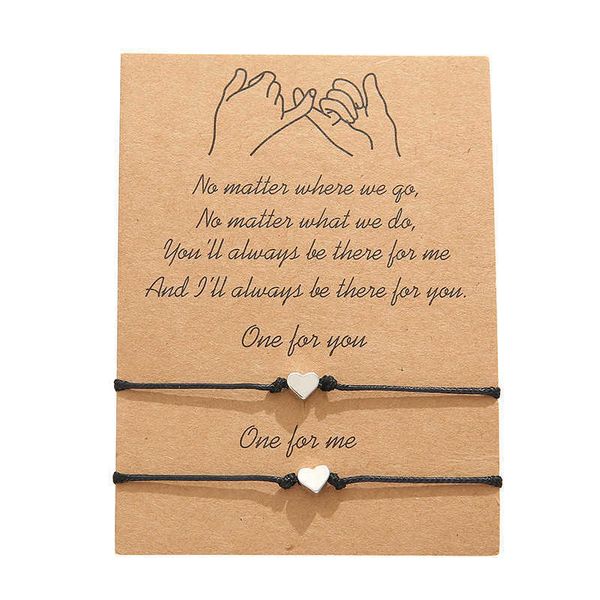 creative love bracelet simple heart-shaped wax woven blessing card couple bracelet, Golden;silver
creative love bracelet simple heart-shaped wax woven blessing card couple bracelet, Golden;silver
