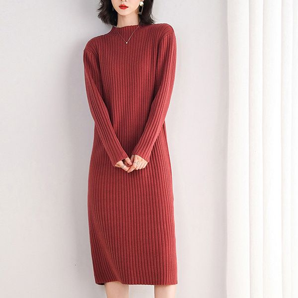 casual dresses sweater dress for women knee-length solid color o-neck pullover thick autumn and winter brief red apricot black 221119, Black;gray
casual dresses sweater dress for women knee-length solid color o-neck pullover thick autumn and winter brief red apricot black 221119, Black;gray