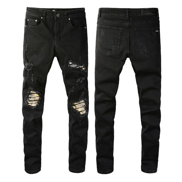 amr casual streetwear slim fit mens jeans patchwork trousers for men ripped holes cargo pocket zipper pencil pants, Blue
amr casual streetwear slim fit mens jeans patchwork trousers for men ripped holes cargo pocket zipper pencil pants, Blue
