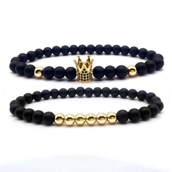 6mm black frosted copper bead bracelet micro-inlaid zircon crown bracelet couple bracelet
6mm black frosted copper bead bracelet micro-inlaid zircon crown bracelet couple bracelet