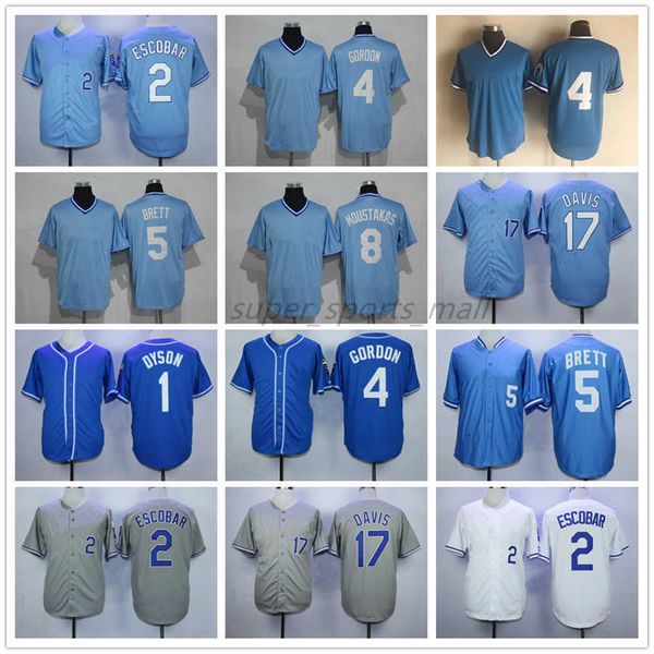 mitchell and ness baseball jersey vintage 5 george brett 8 mike moustakas 1 jarrod dyson 2 alcides escobar 4 alex gordon 17 wade davis jerse, Blue;black
mitchell and ness baseball jersey vintage 5 george brett 8 mike moustakas 1 jarrod dyson 2 alcides escobar 4 alex gordon 17 wade davis jerse, Blue;black