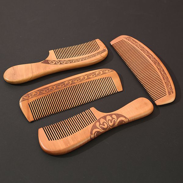 hair brushes natural peach solid wood comb engraved healthy massage anti static care tool beauty accessories 221119, Silver
hair brushes natural peach solid wood comb engraved healthy massage anti static care tool beauty accessories 221119, Silver