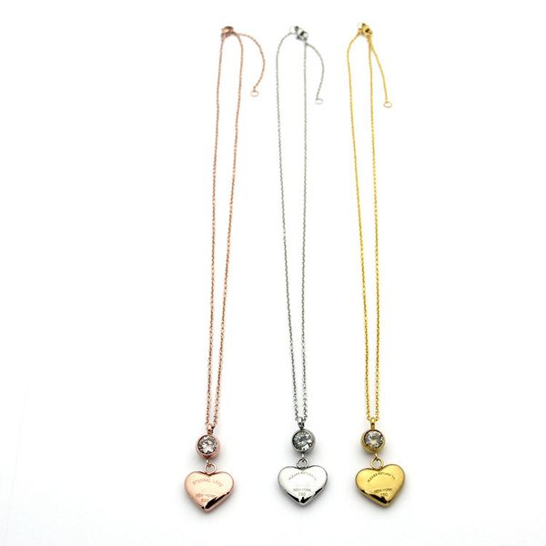womens a peach heart necklace designer jewelry single drill necklace gold/silvery/rose gold complete brand as wedding christmas gift, Silver
womens a peach heart necklace designer jewelry single drill necklace gold/silvery/rose gold complete brand as wedding christmas gift, Silver