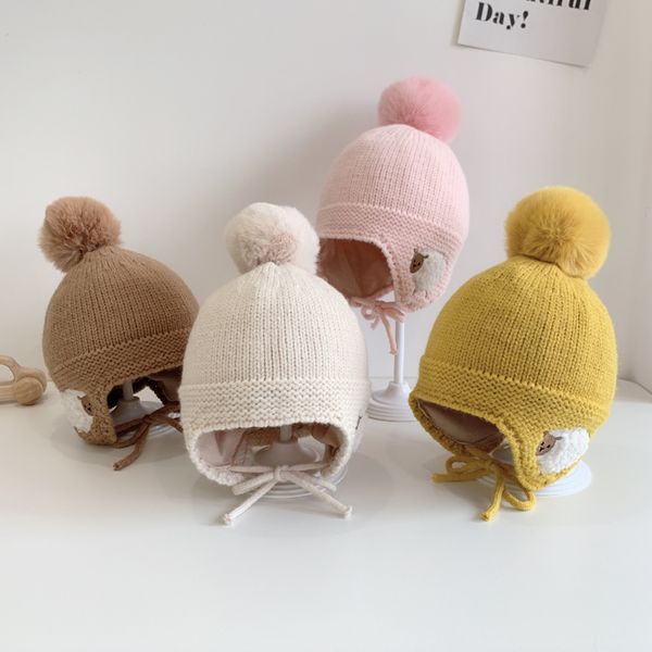 baby kids lamb embroidery fur pompom hats infant kids knitting thicken warm beanie winter children ear muffs cap a9362, Yellow
baby kids lamb embroidery fur pompom hats infant kids knitting thicken warm beanie winter children ear muffs cap a9362, Yellow