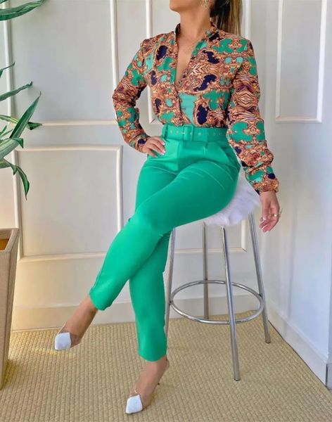 women's two piece pants elegant sets womens outifits vintage officee lady baroque print button long sleeve work set with belt 221119, White
women's two piece pants elegant sets womens outifits vintage officee lady baroque print button long sleeve work set with belt 221119, White