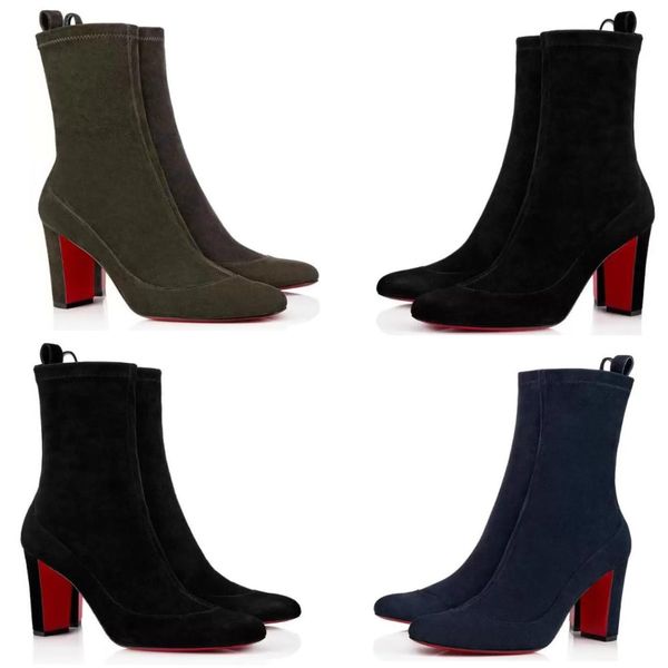 winter ankle boots fashion reds sole high-heeled shoes suede leather socks pointy elegant women's wedding dress party, Black
winter ankle boots fashion reds sole high-heeled shoes suede leather socks pointy elegant women's wedding dress party, Black