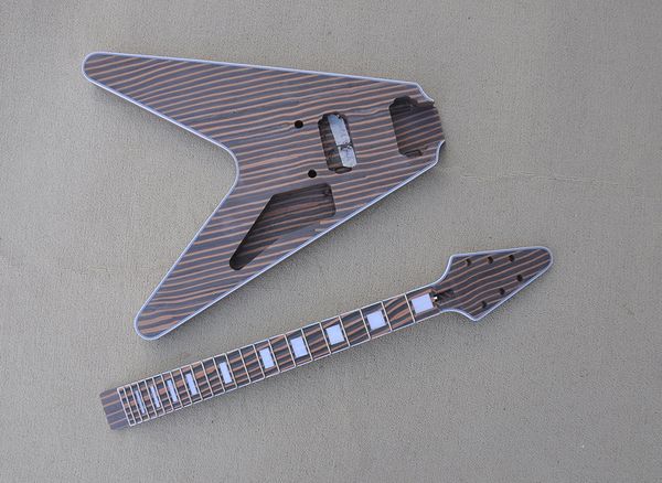 zebra wood flying v semi-finished electric guitar can be customized as request
zebra wood flying v semi-finished electric guitar can be customized as request
