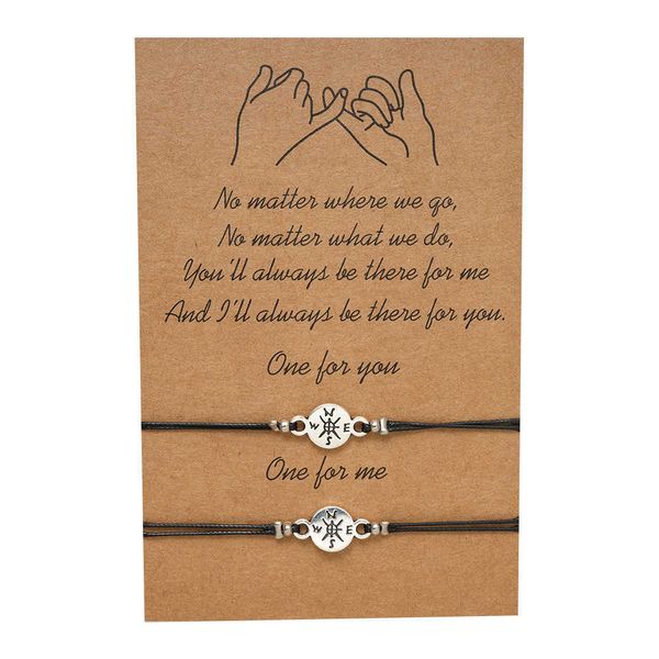 creative friendship card bracelet set compass wax rope woven bracelet jewelry, Golden;silver
creative friendship card bracelet set compass wax rope woven bracelet jewelry, Golden;silver